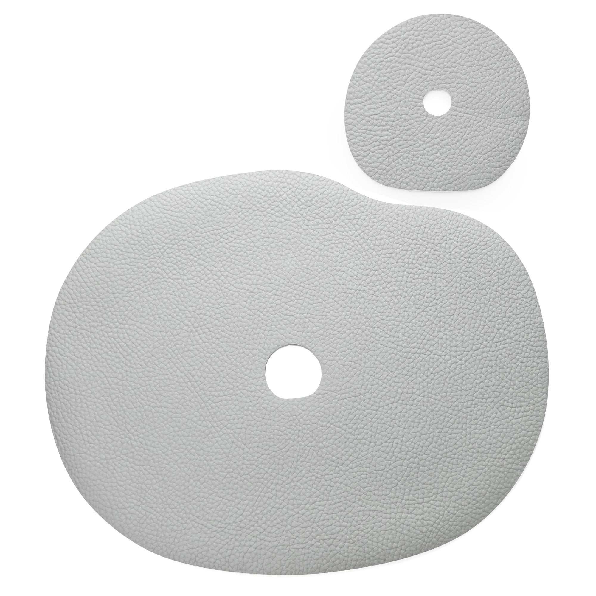 Leather placemat and coaster | grey blue