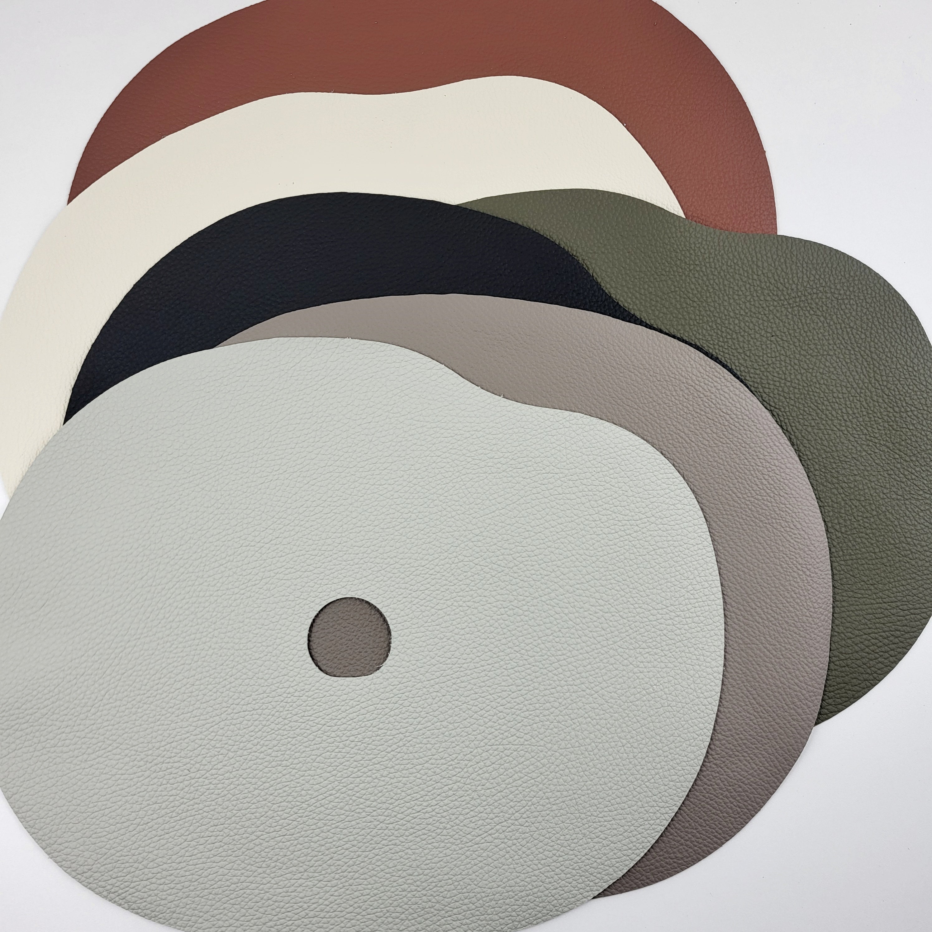 Leather placemat and coaster | Olive green