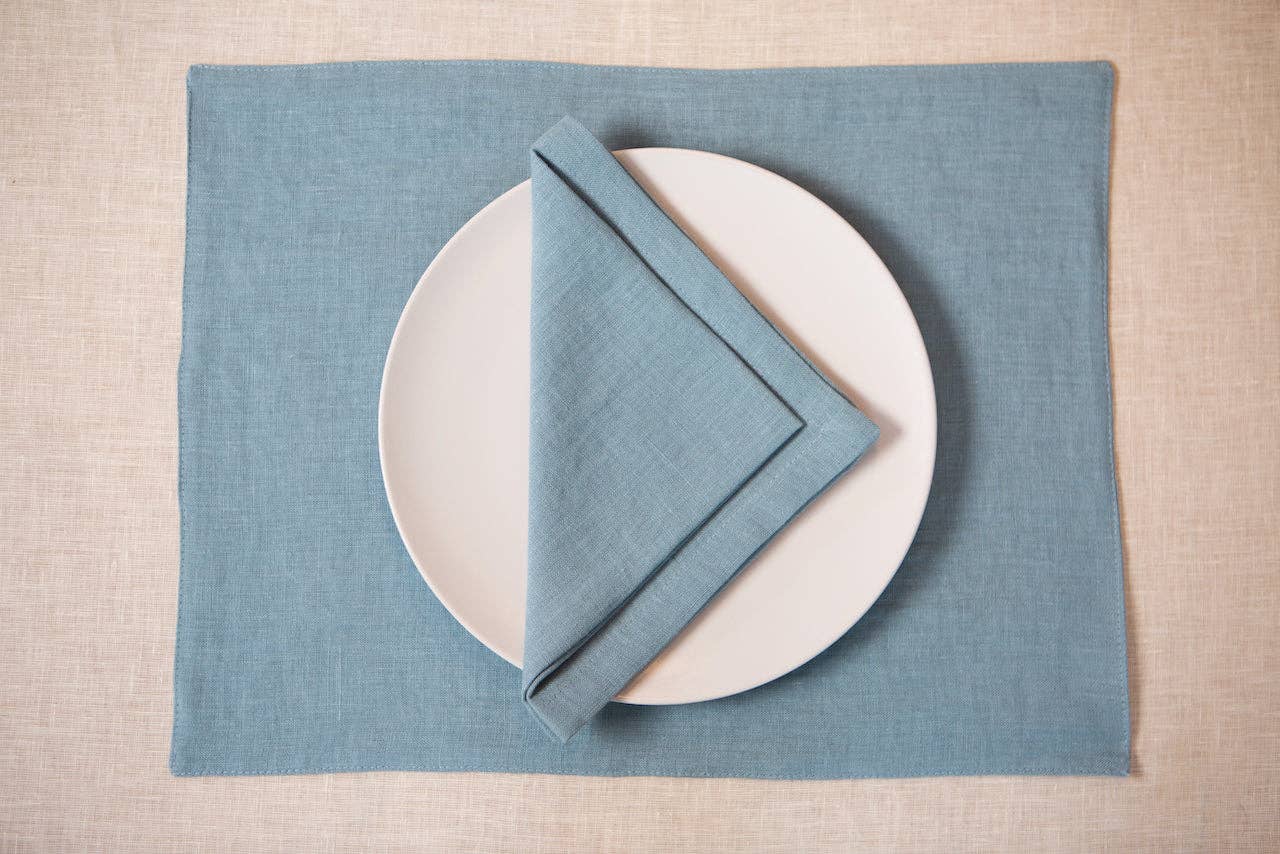 Organic linen placemat /  White