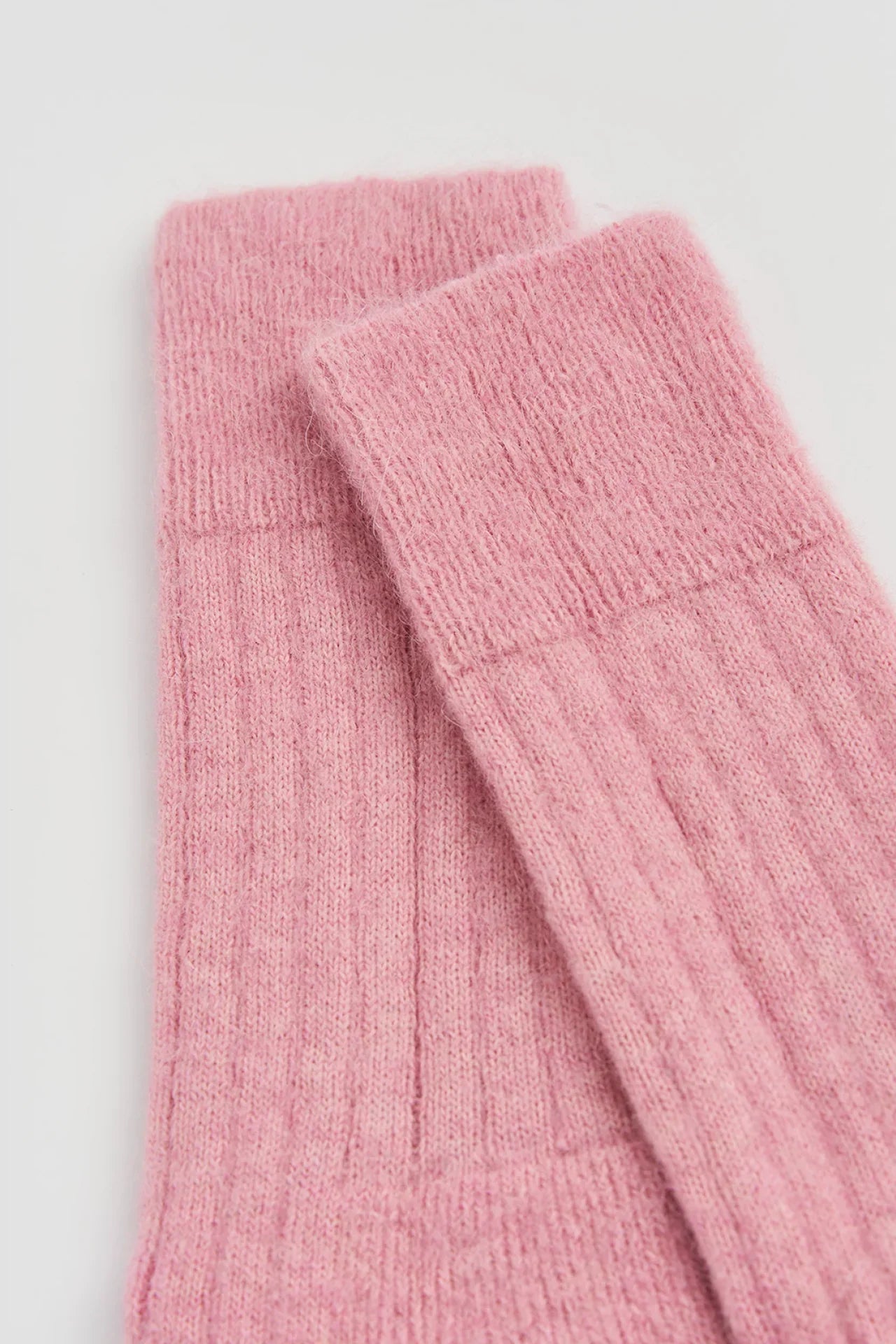 Le Bon Shoppe pink ribbed alpaca wool socks, premium soft knit accessory