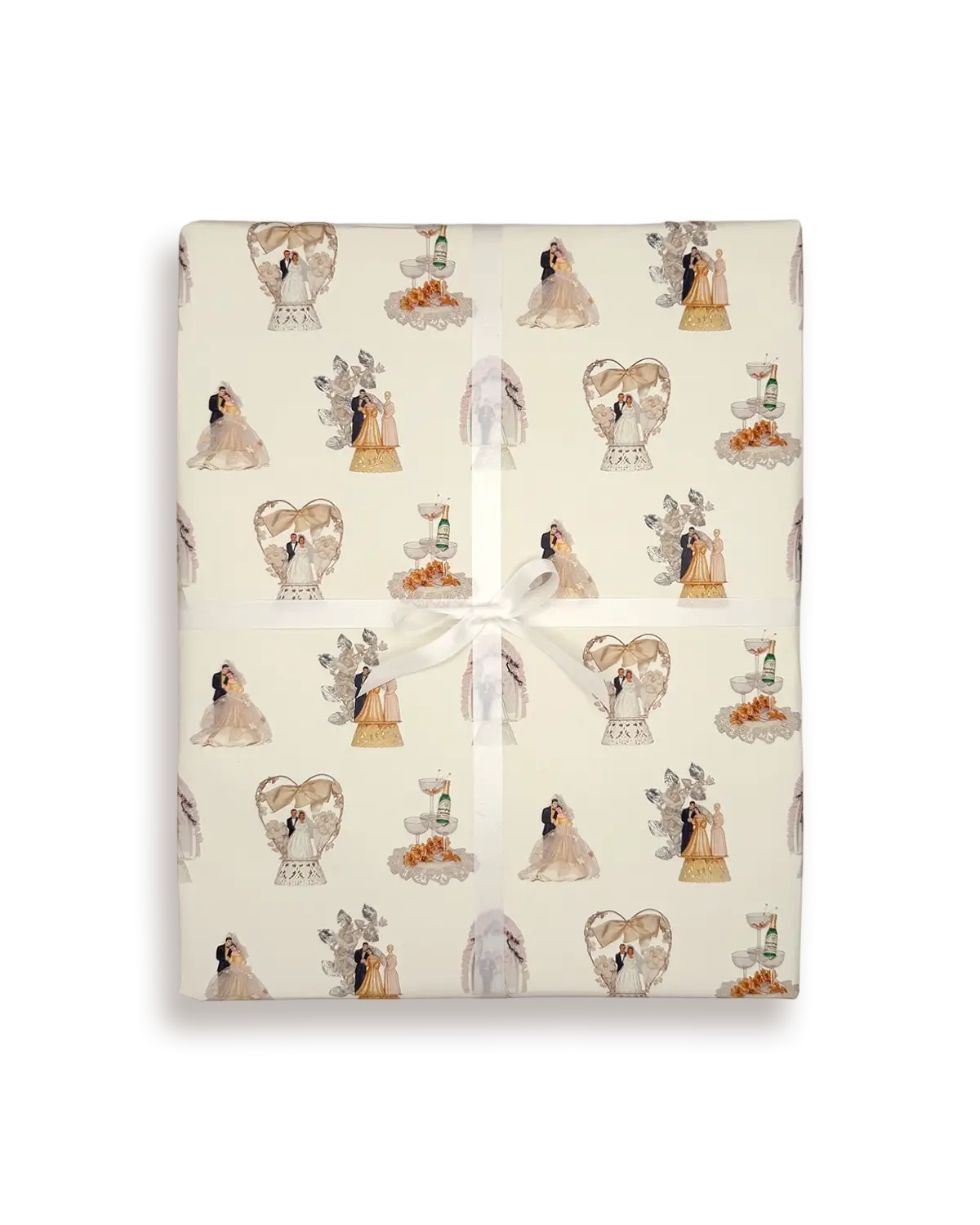 Wedding Cake Toppers Wrapping Paper | Luxury Gift Wrap Sheet