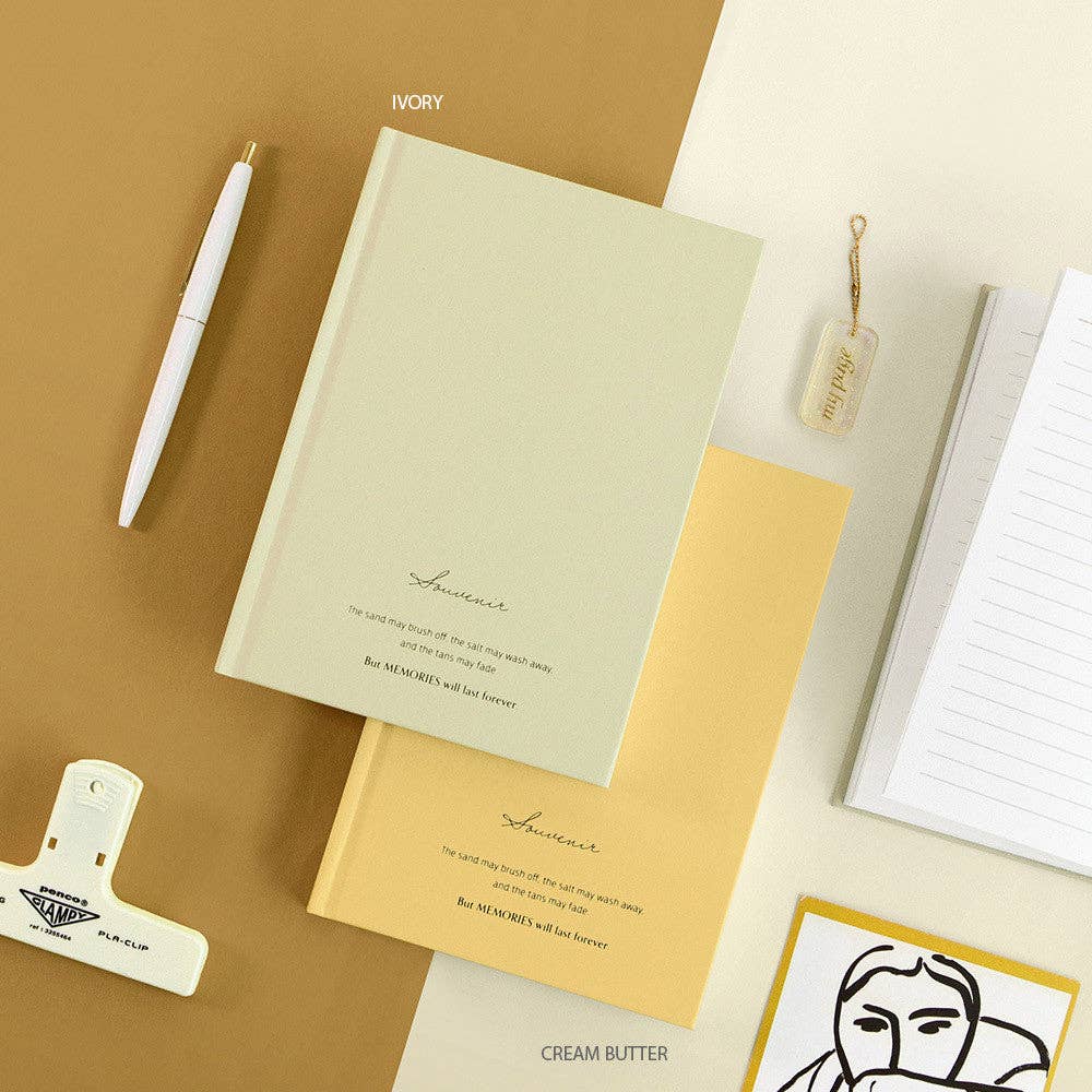 Iconic Souvenir Hardcover Line Notebook - [B6]: Navy