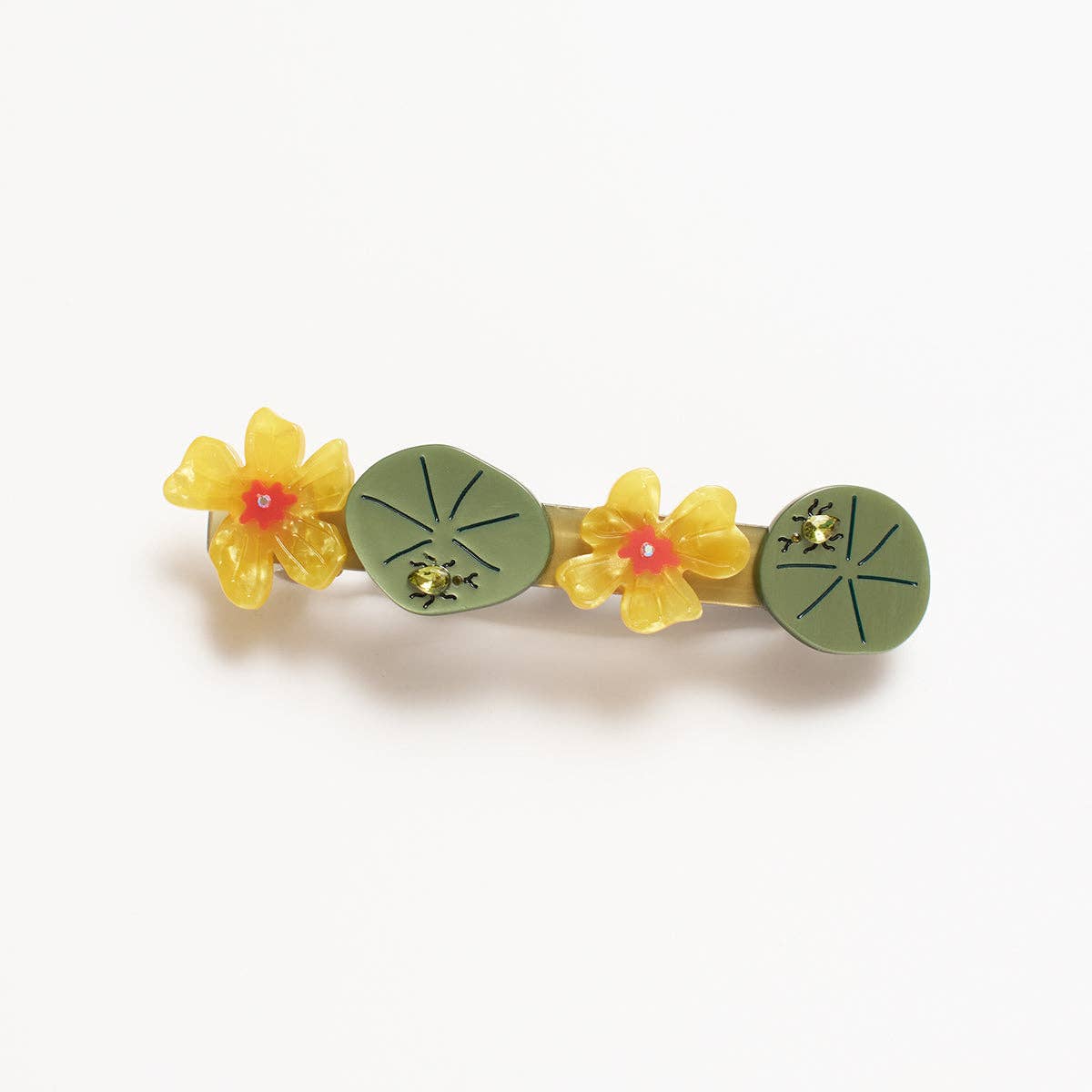 Jewelled Nasturtium French Barrette — Winona Irene
