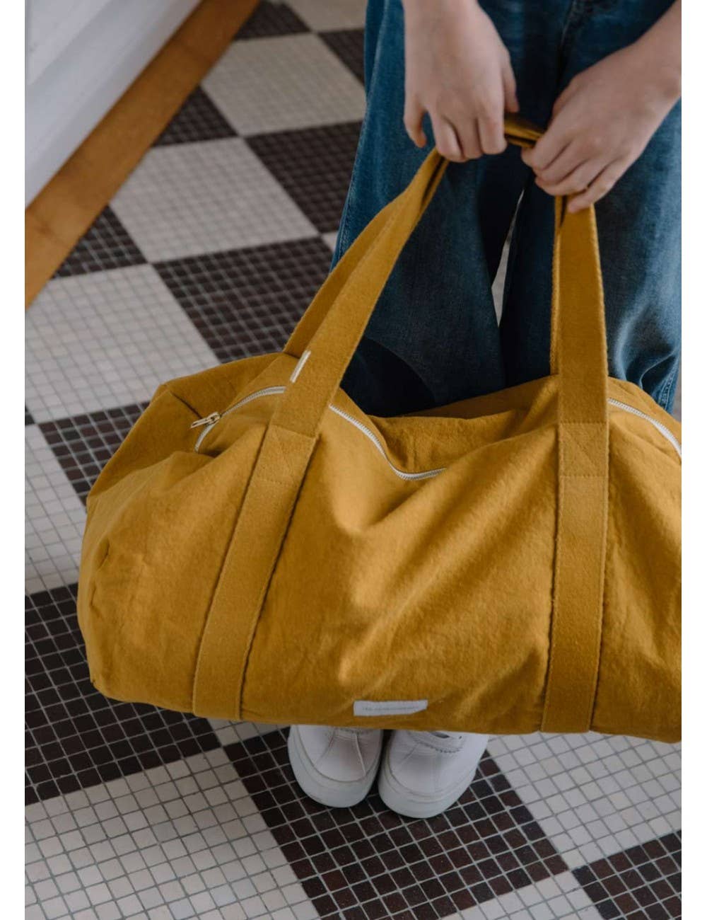 Organic Cotton Canvas Bowling Bag in Saffron Yellow