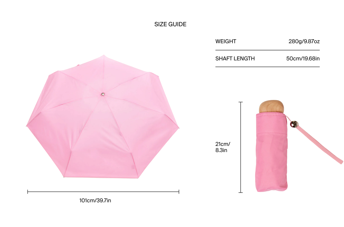 Fraise Pink Eco-Friendly Mini Pocket Umbrella