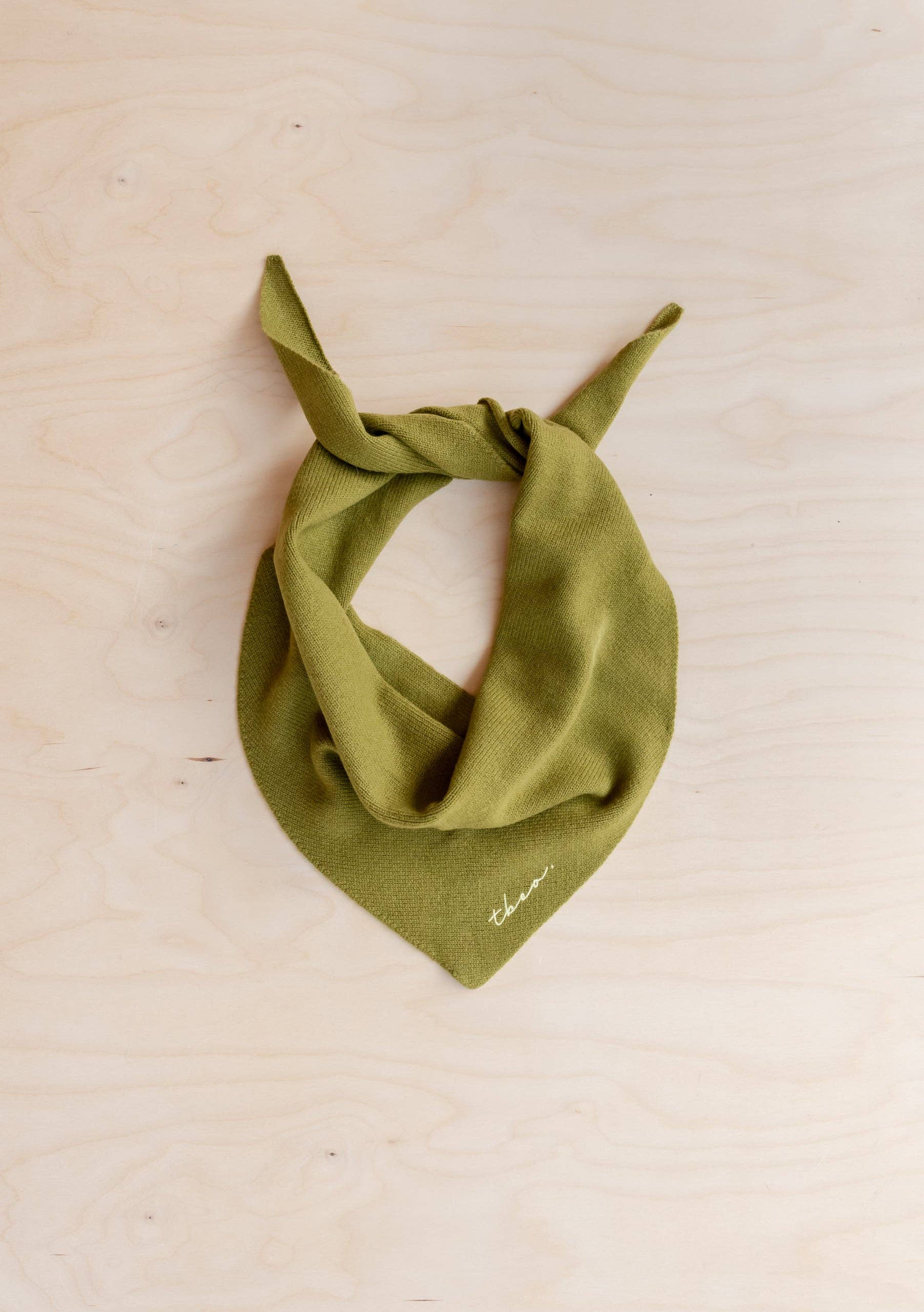 Merino Triangle Scarf in Olive -  TBCo
