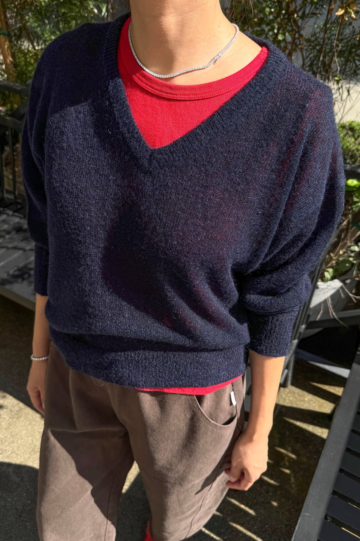 Matthew V-Neck Mohair Sweater (3XS/S-2M/L): Icy Grey (3XS/S-2M/L)