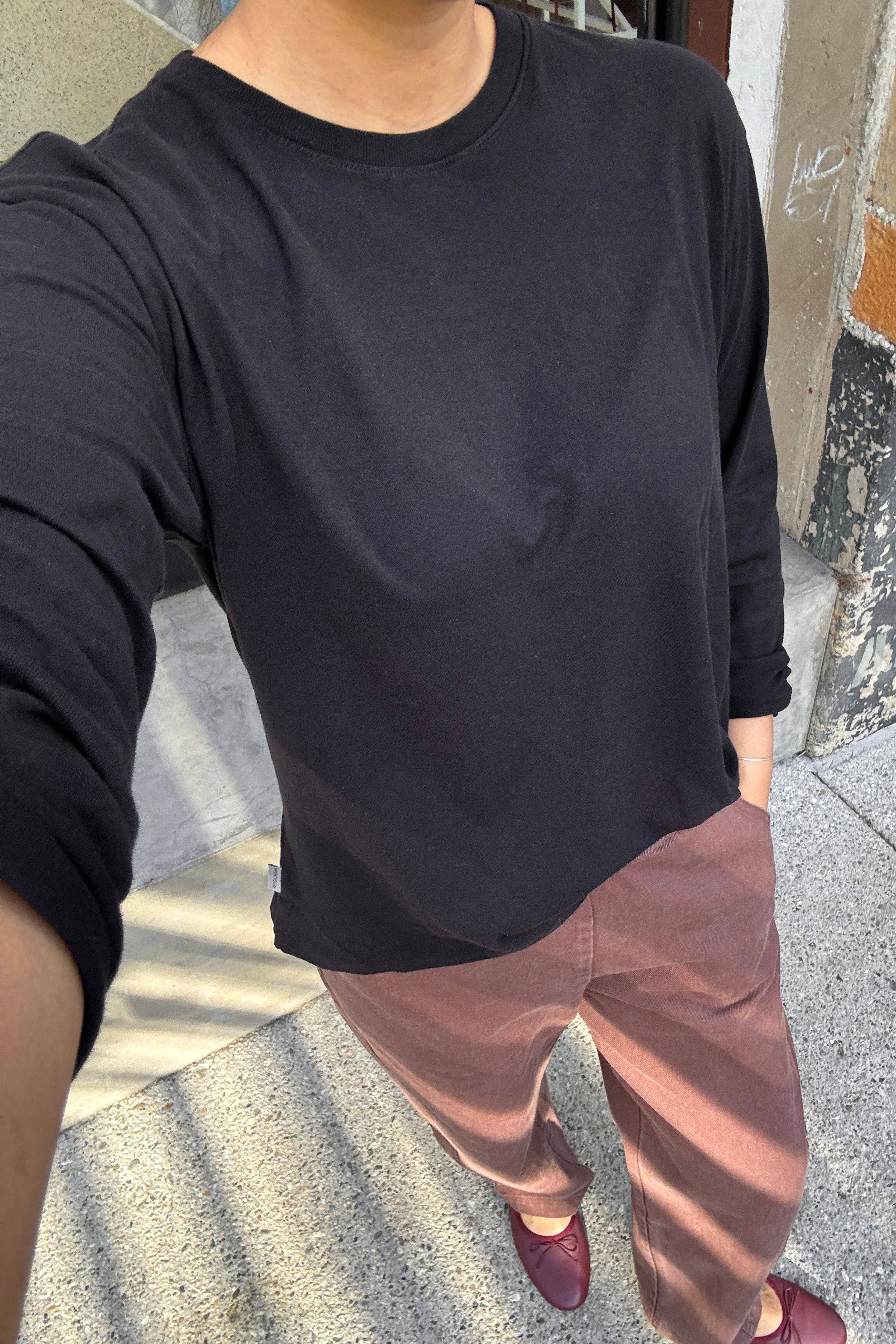 Foundation Long Sleeve Tee : True Black - Le Bon Shoppe