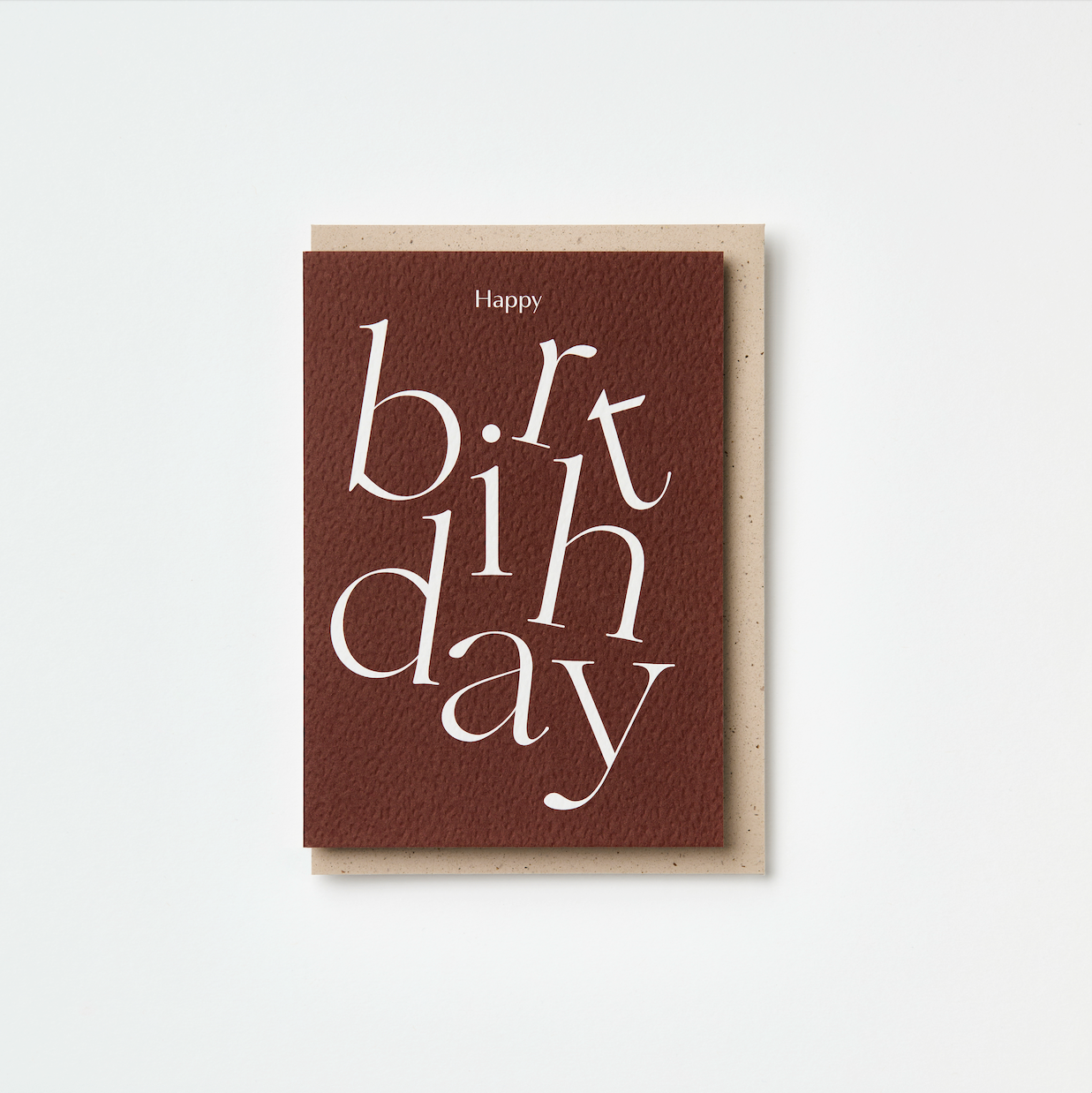Burgundy Serif Type Happy Birthday Card: Cello
