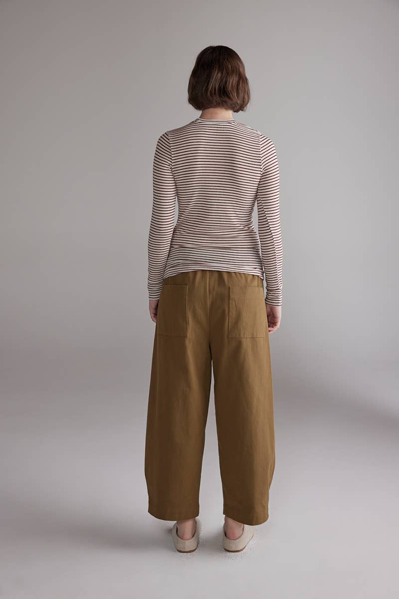 Amente Stripe Knit Top — Cream & Wine