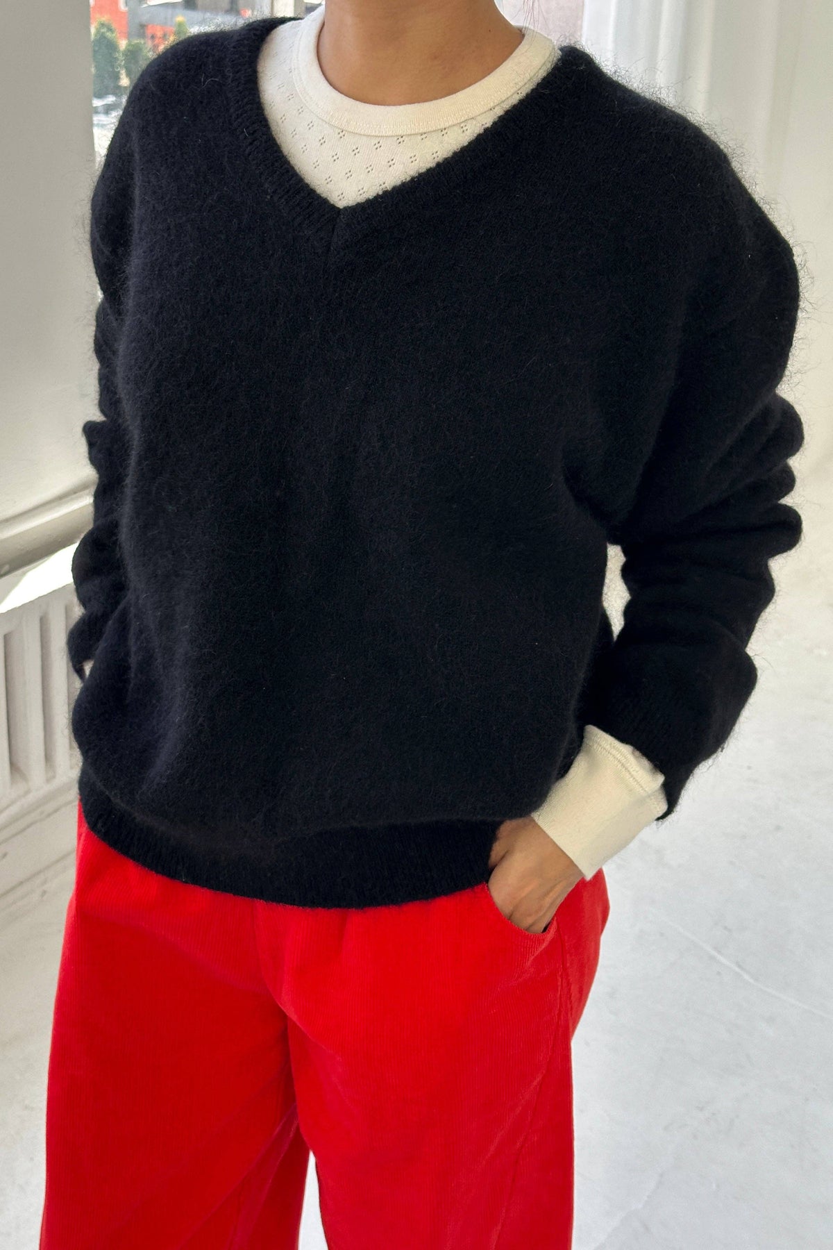 Le Bon Shoppe James Mohair Sweater in Black