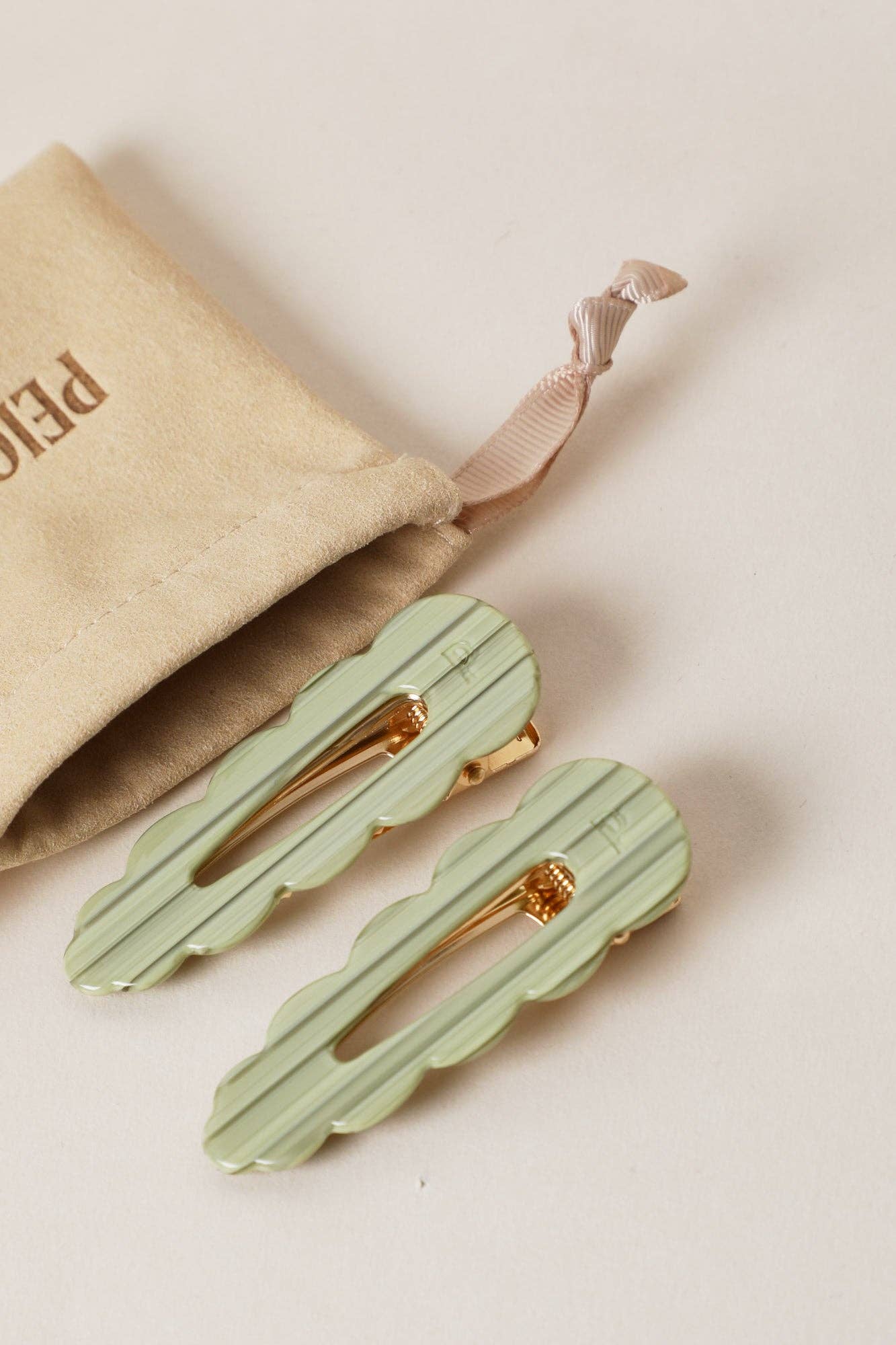 Signature Hair Clips - Sage (Pair) - Peignee Paris