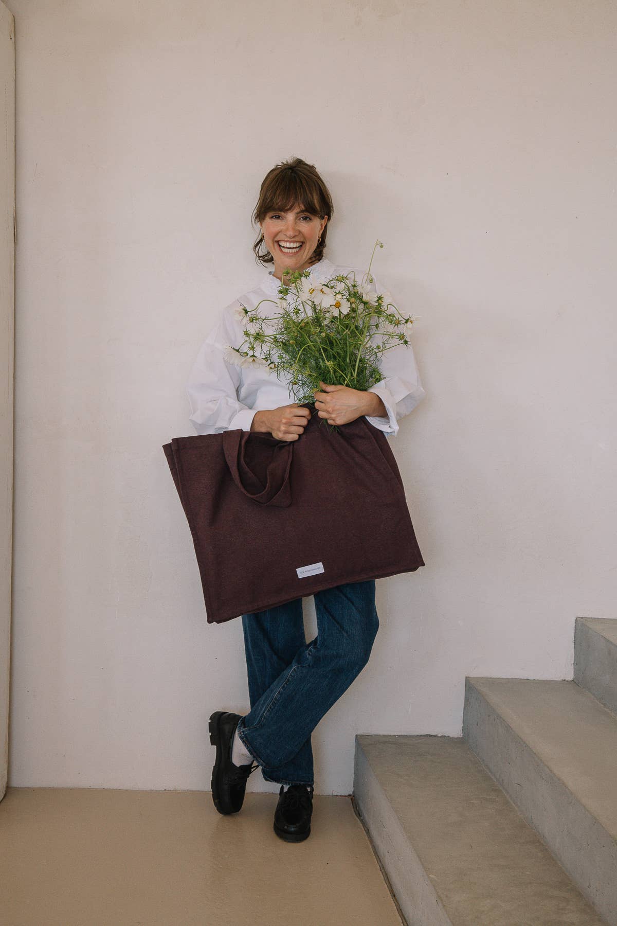 Organic Cotton Canvas Tote Bag in Eggplant Purple
