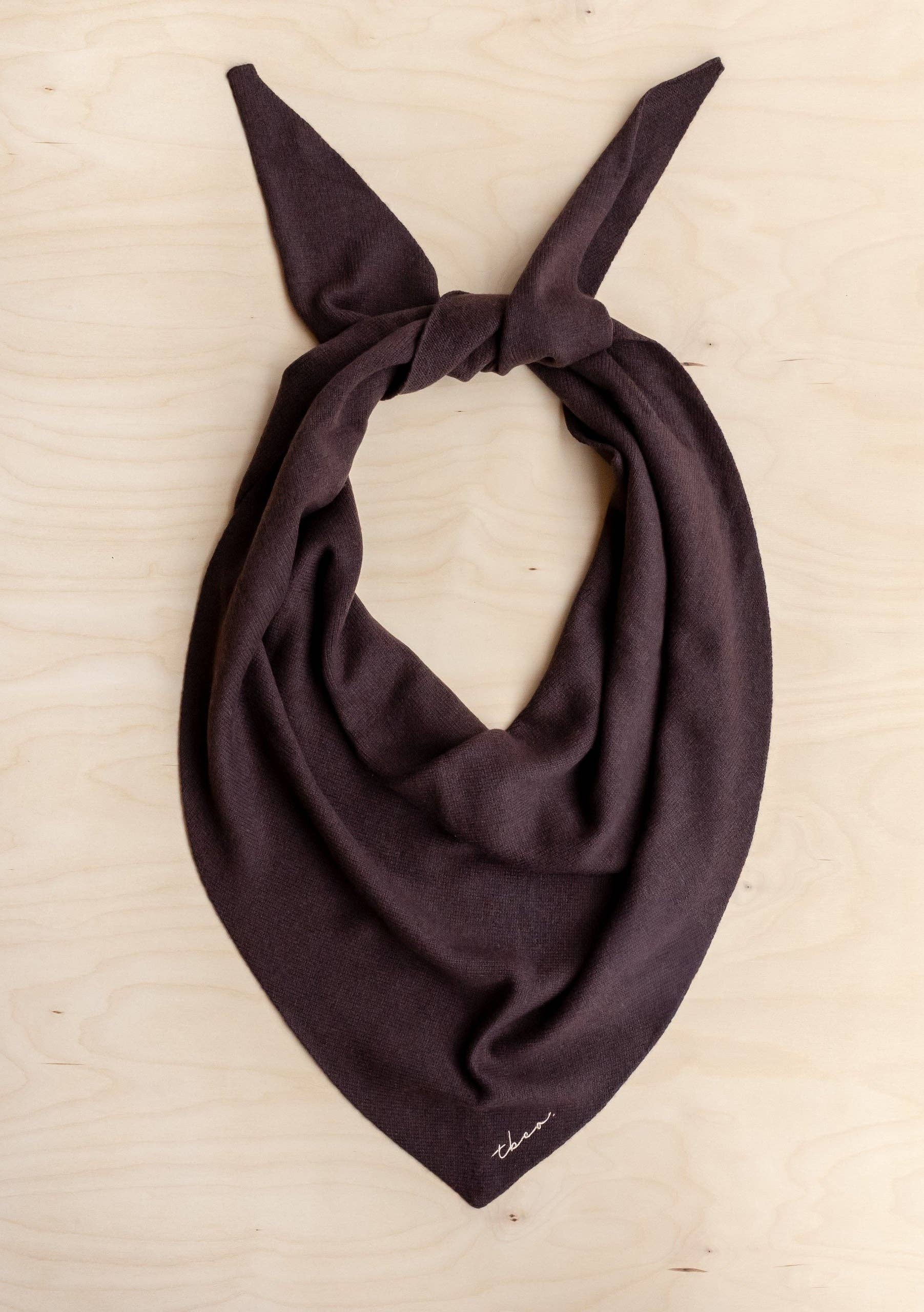 Large Merino Wool Triangle Scarf in Brown -  TBCo