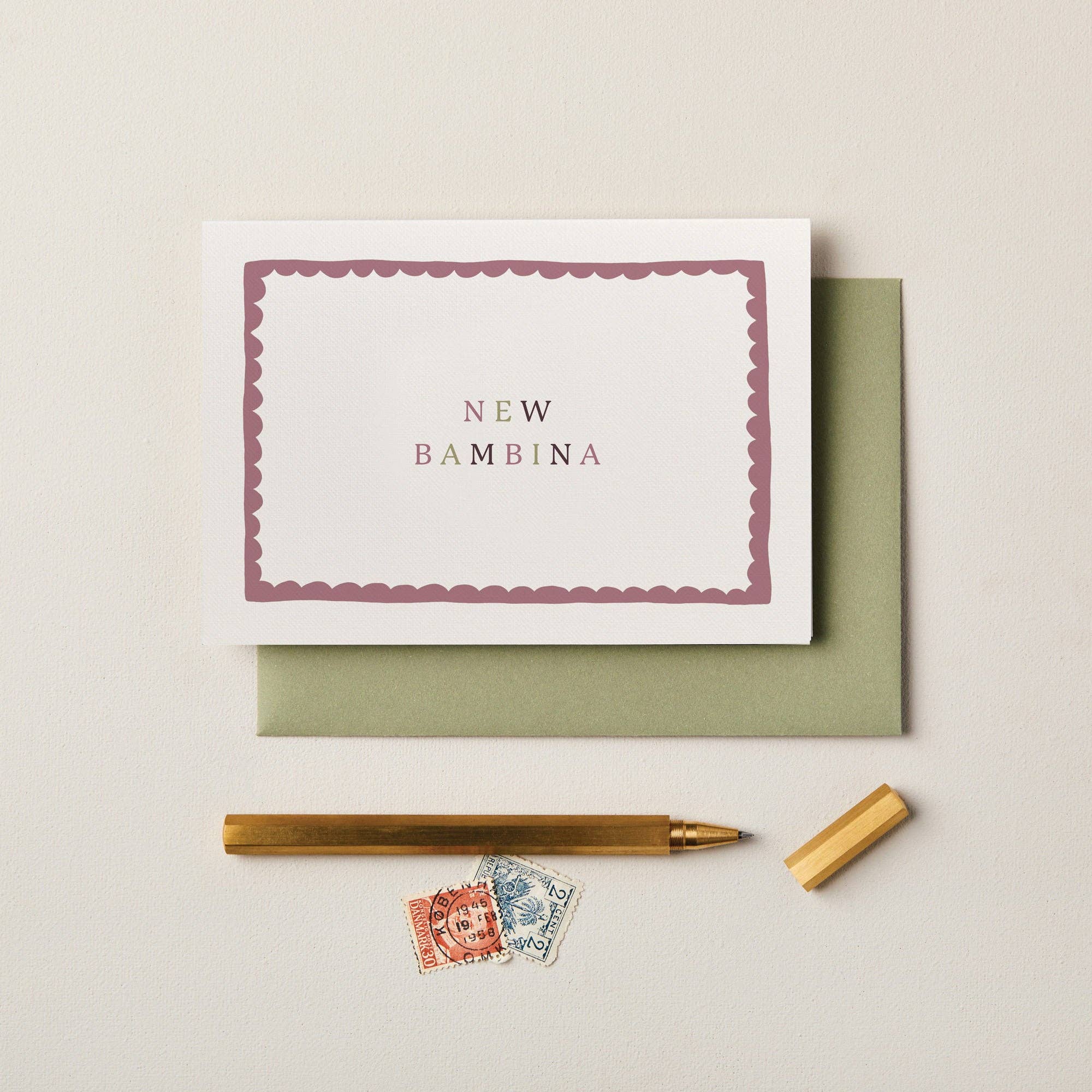 New Bambina Frame New Baby Girl Card