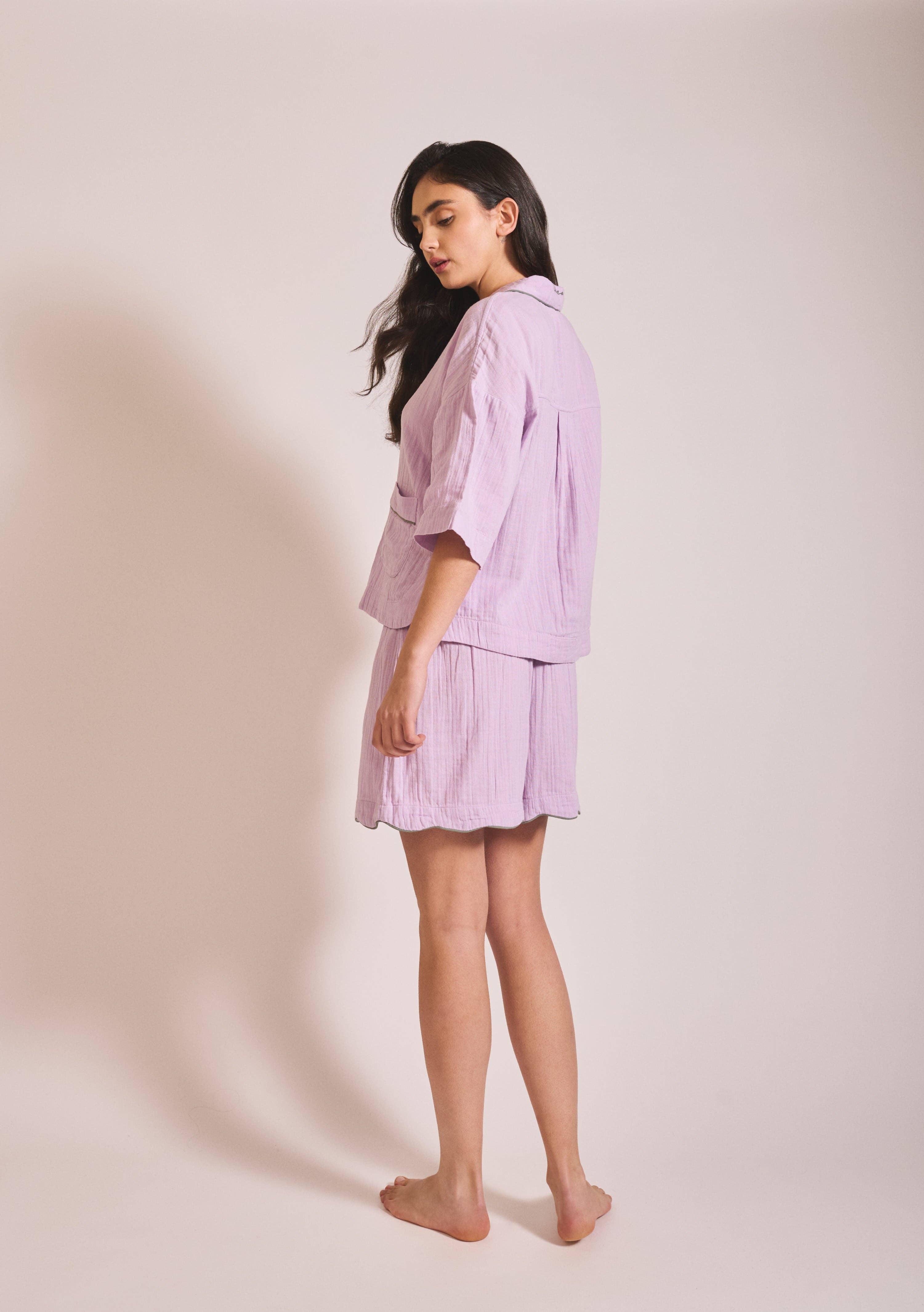 Cotton Pyjamas in Lilac - TBCo