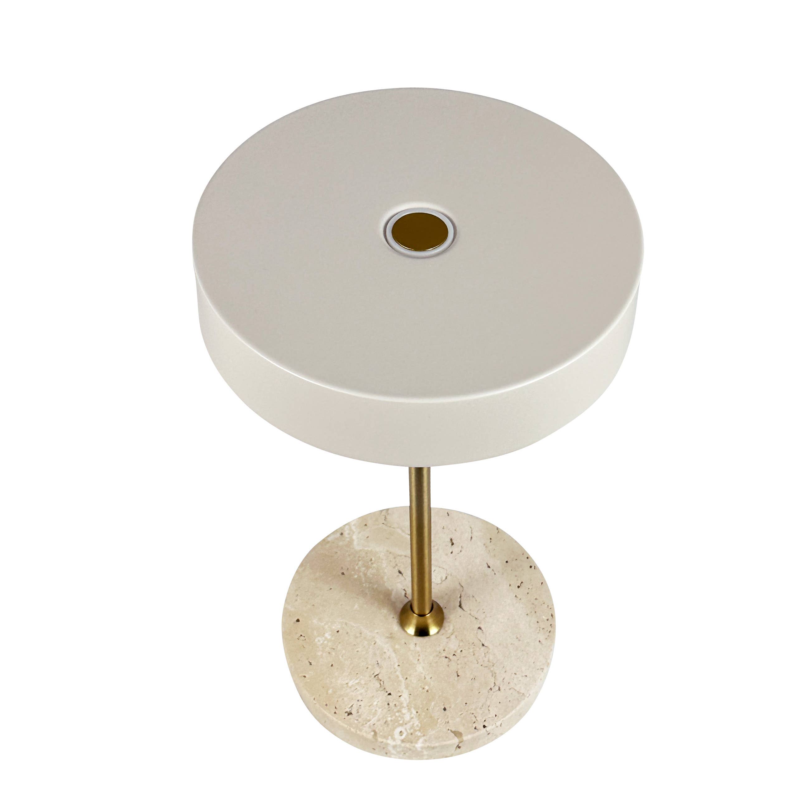 MOONLIGHT LED rechargeable tablelamp beige, brass,travertine