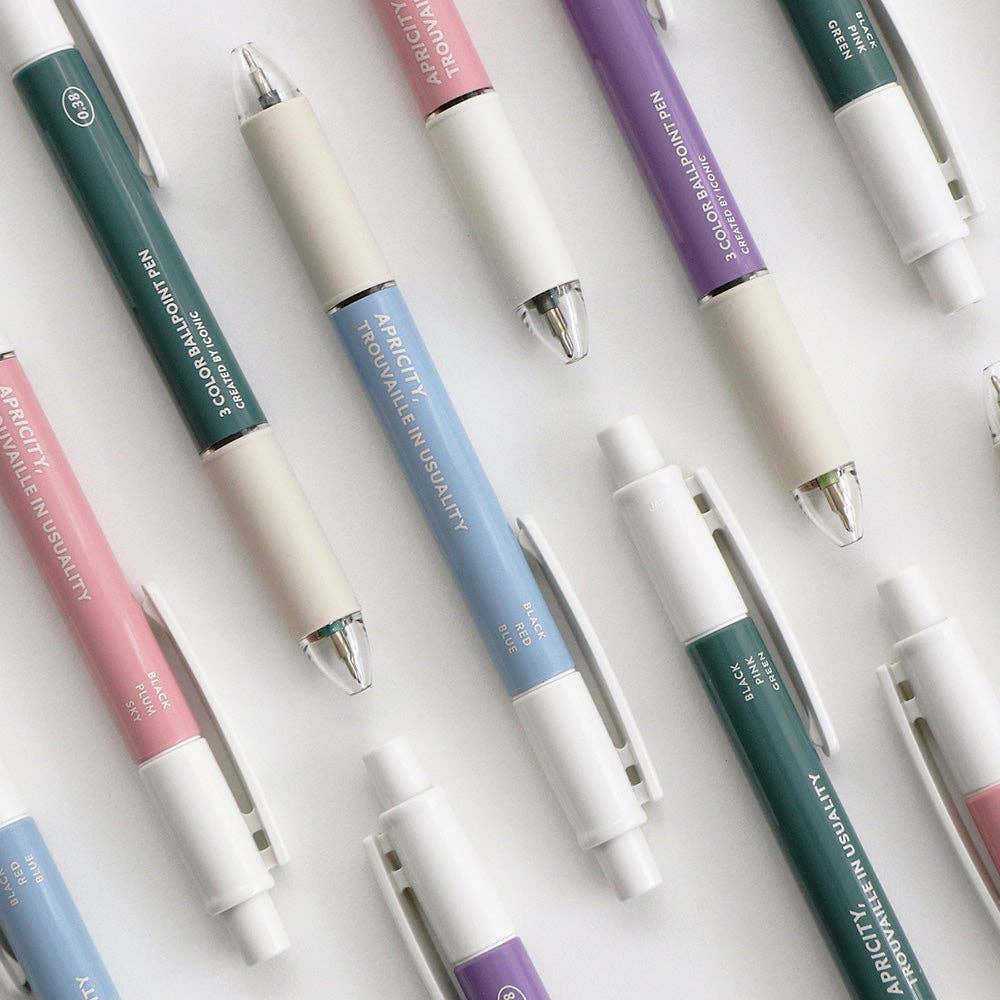 Iconic Smooth 3 Colour Pen 0.38mm: Pink