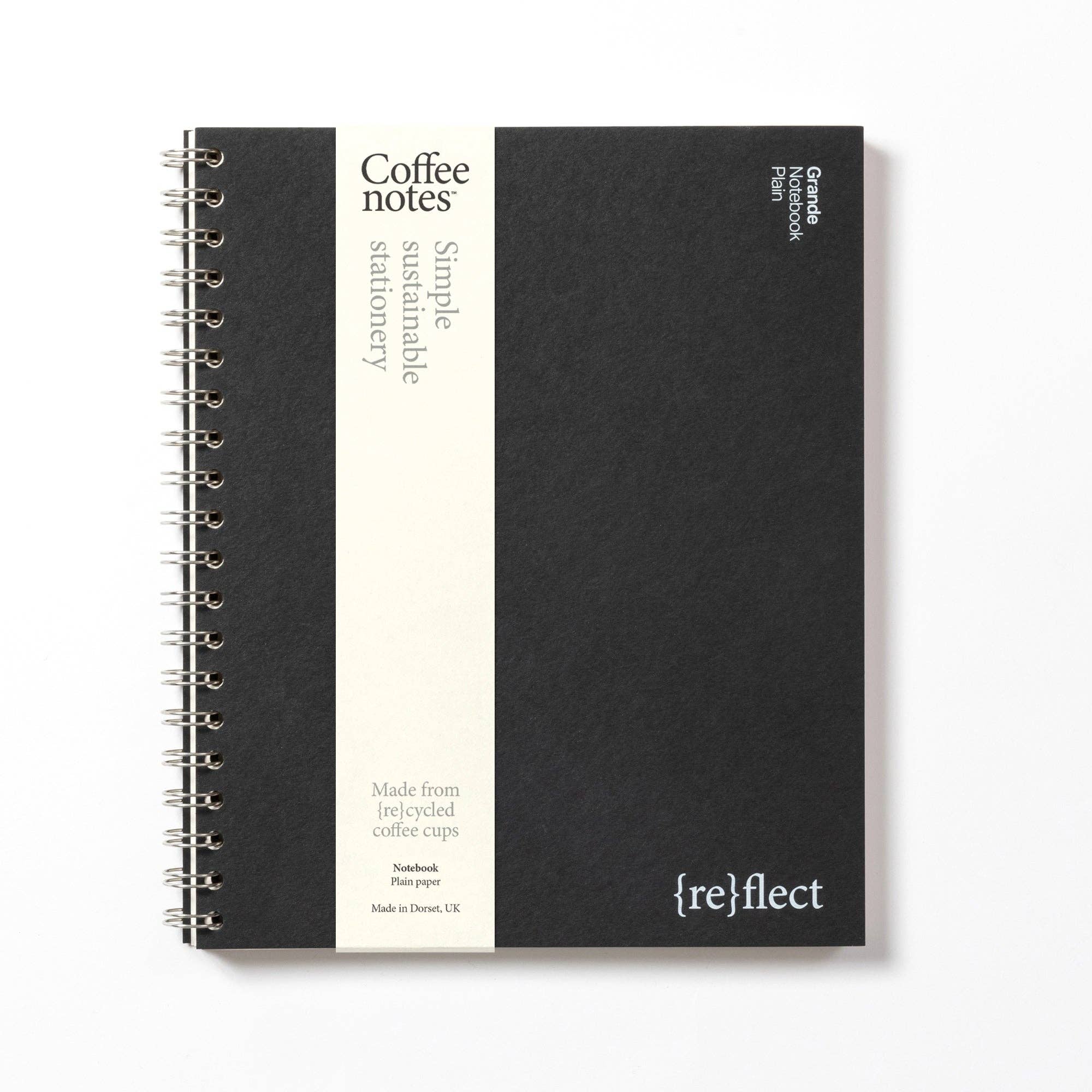 Black Wirebound Notebook (Plain): Grande
