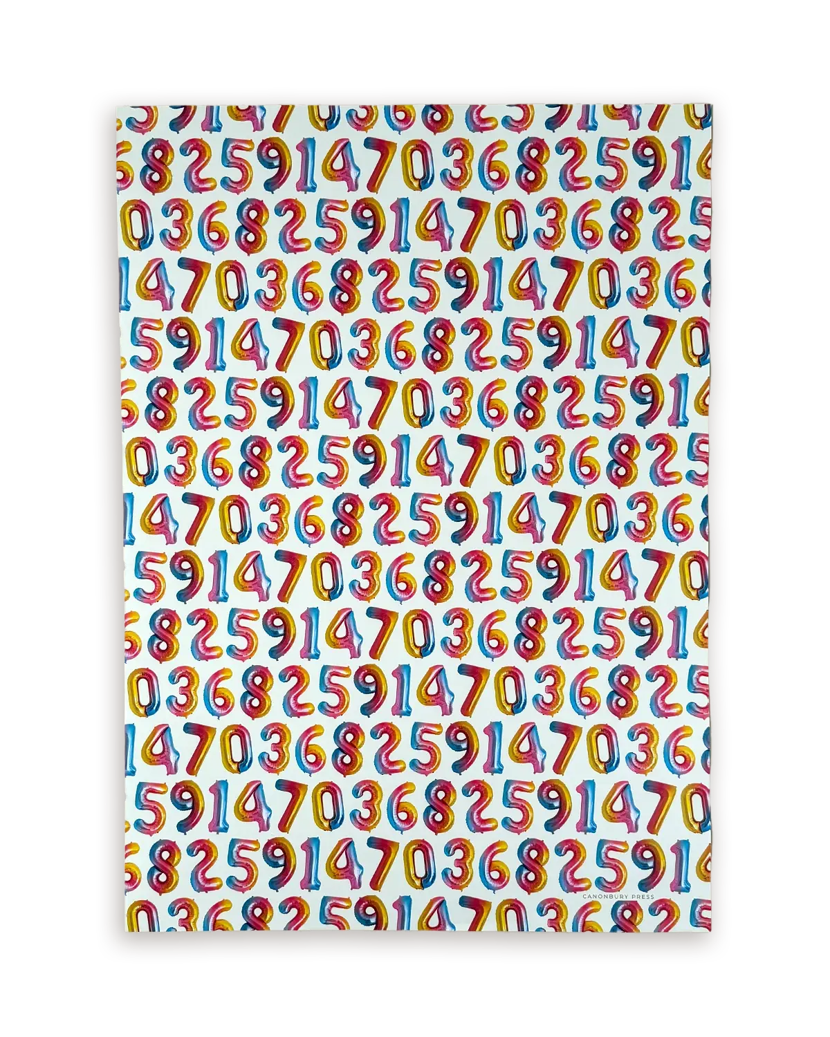 Balloon Numbers Wrapping Paper | Luxury Gift Wrap Sheet