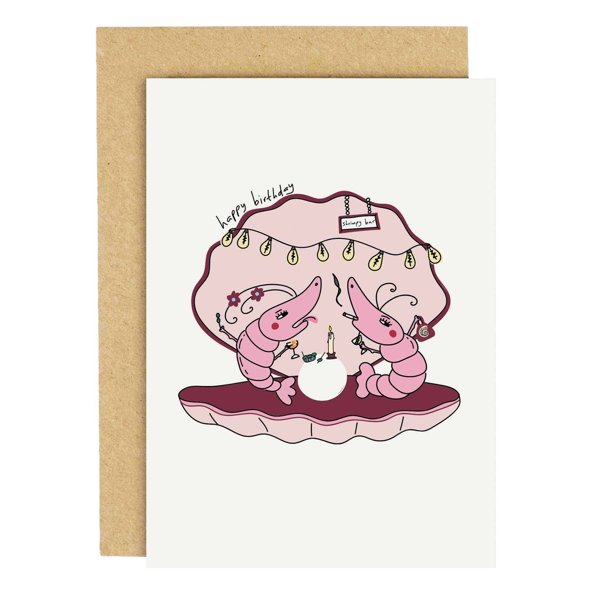 Shrimp birthday card, funny cards, stylish card