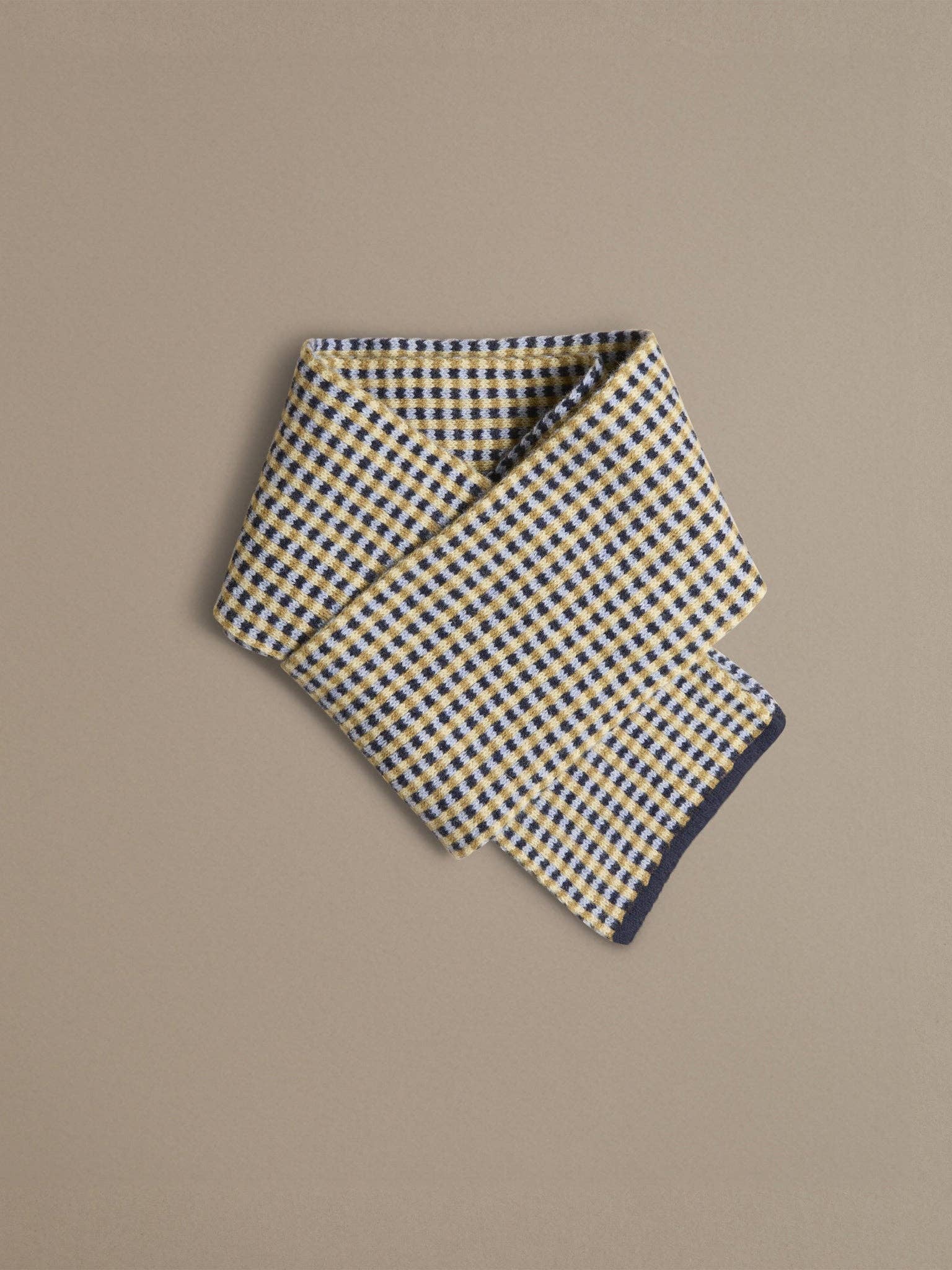 Small Check Scarf | Navy - Rove Knitwear