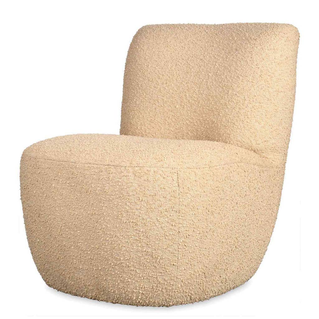 Eve armchair in beige bouclé