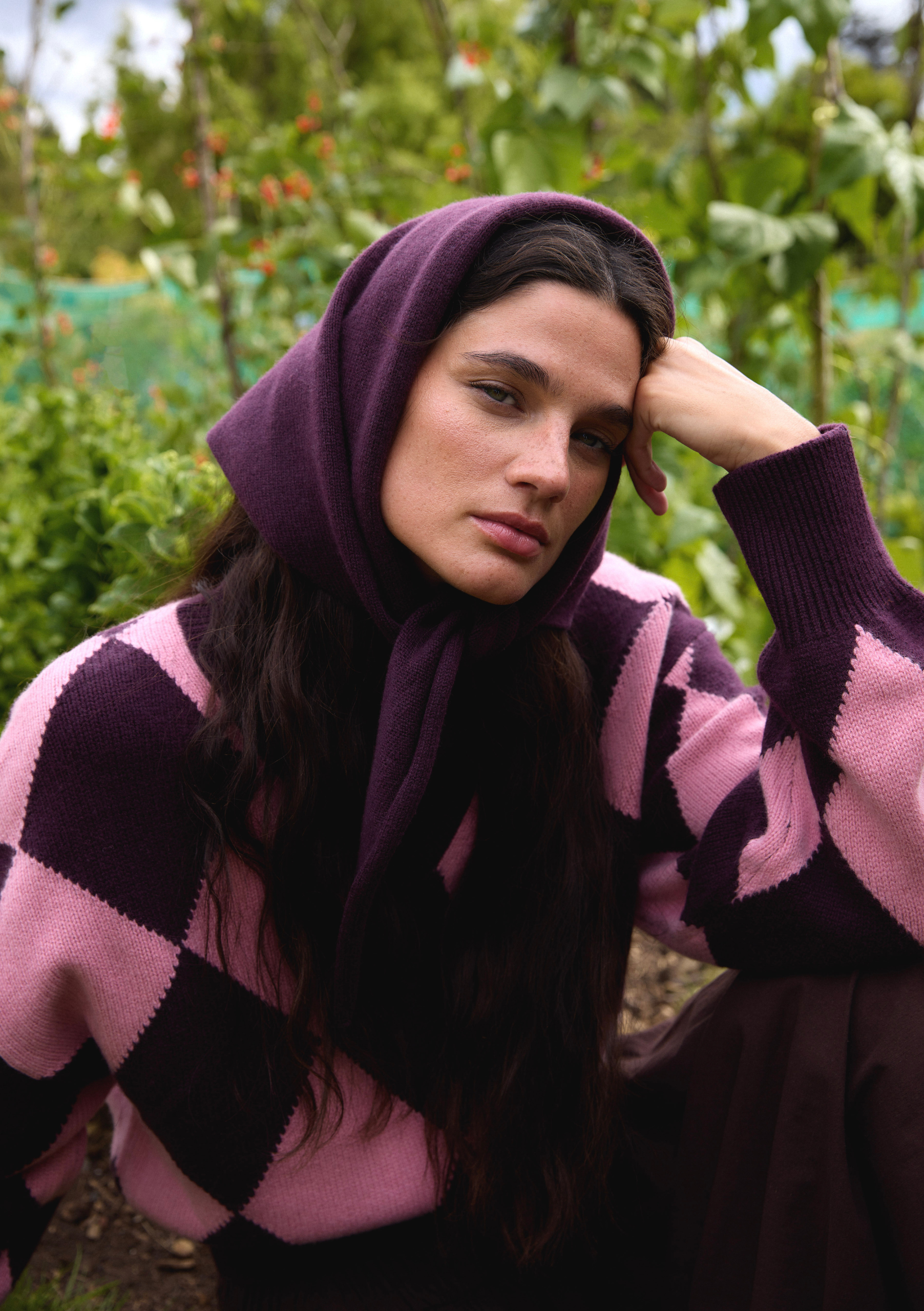 TBCo Merino Wool Triangle Scarf in Fig