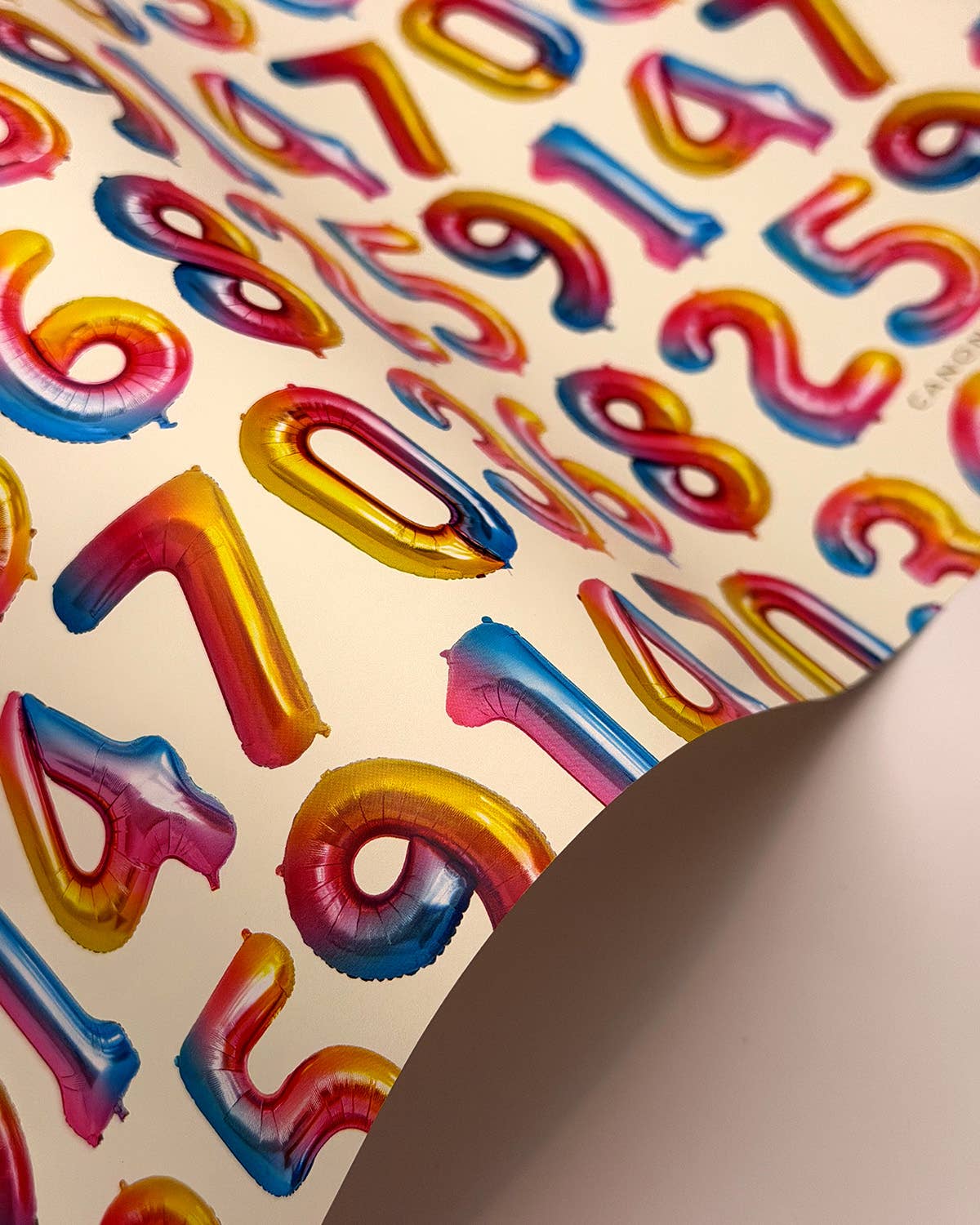 Balloon Numbers Wrapping Paper | Luxury Gift Wrap Sheet