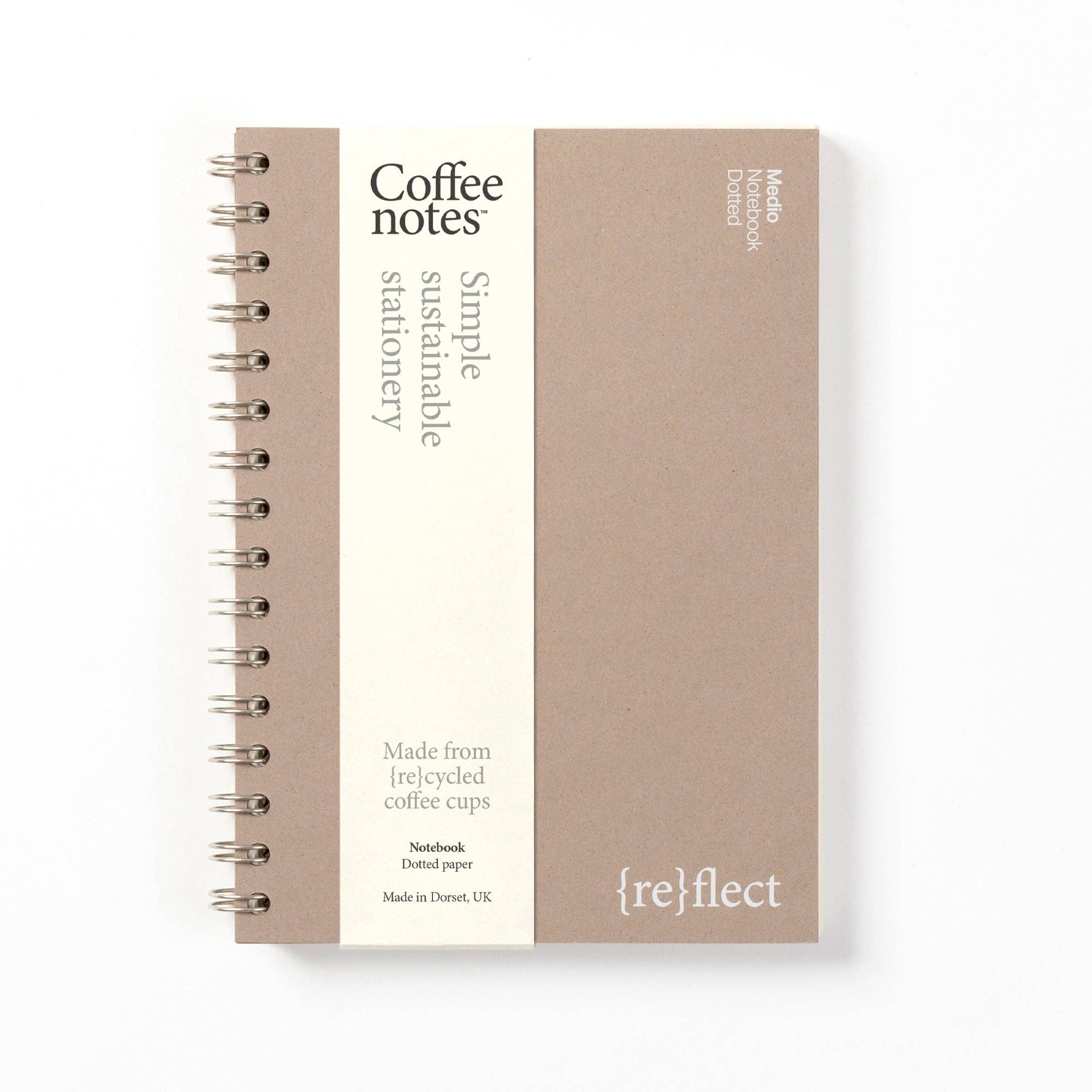 Almond Wirebound Notebook (Dotted): Grande - Coffeenotes