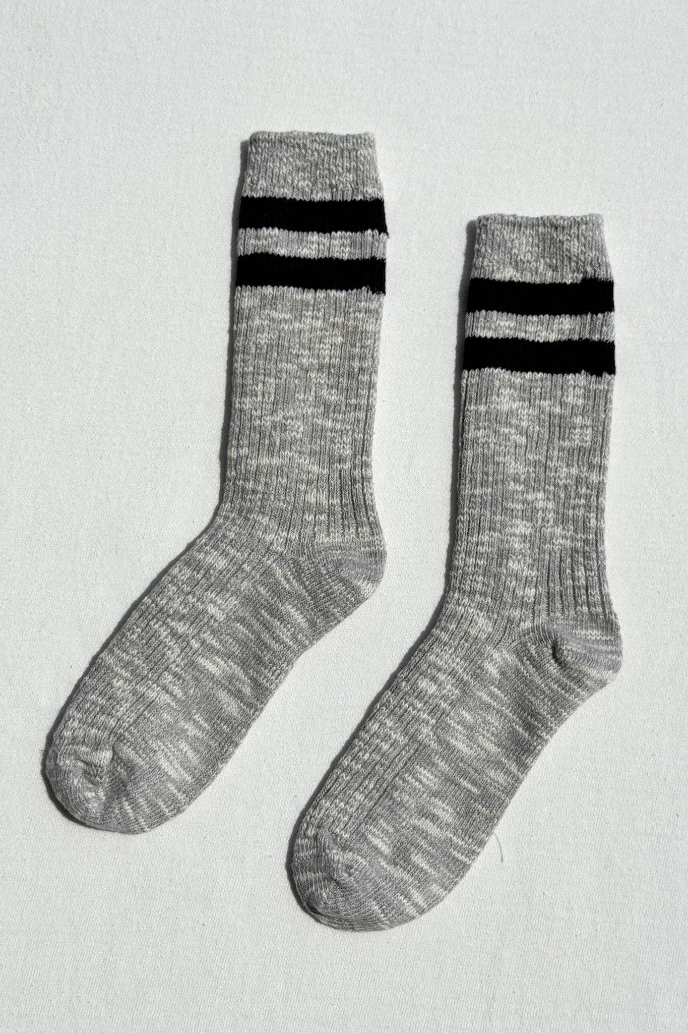 Cottage Varsity Socks : Ht.grey Varsity - Le Bon Shoppe