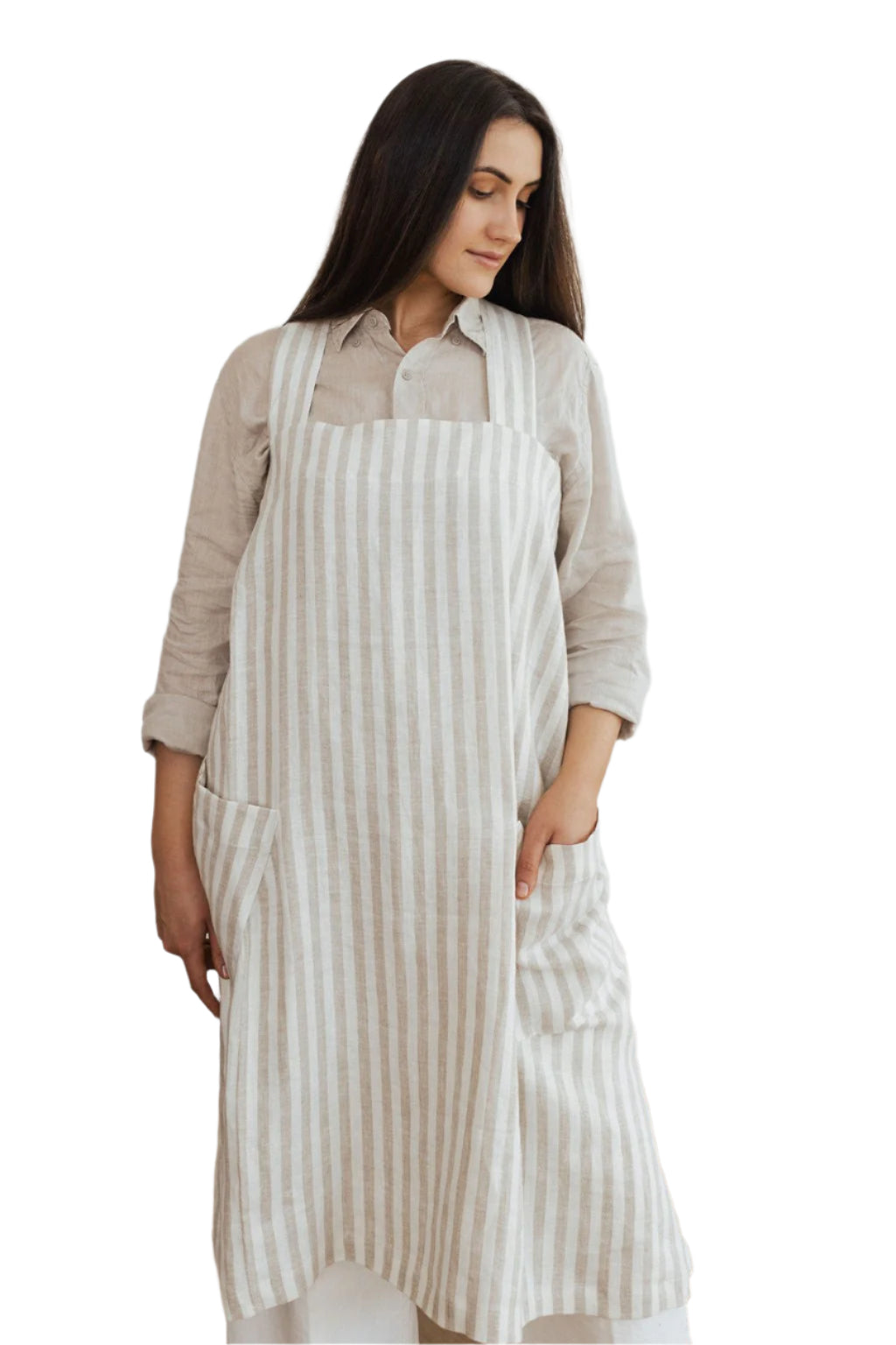 Linen Crossed Back Apron